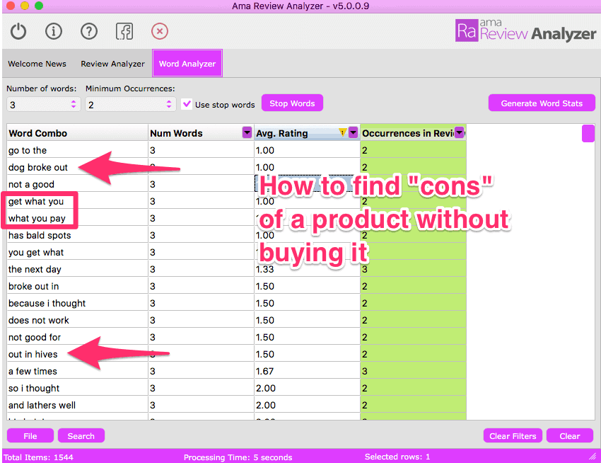 Finding Pros and Cons with Amasuite