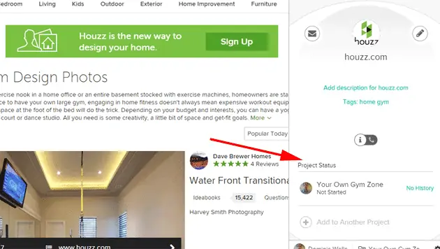 If you like the site, add it to a project, and choose your relationship status. Later on, you can reach out and message them.