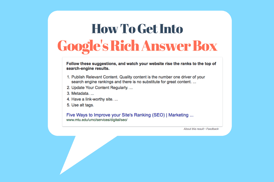 How to get into Google answer box