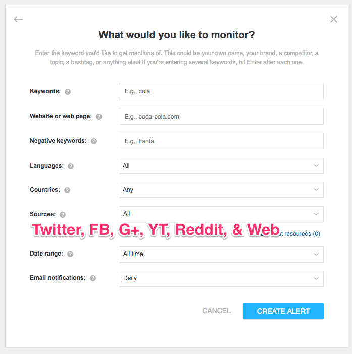 Creating an awario alert